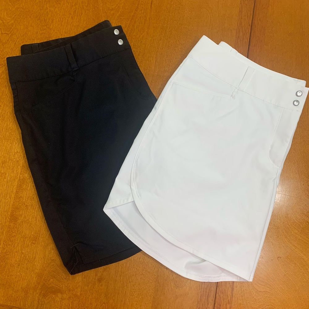 adidas Women's Dual-Pack Athletic Shorts in White and Black. Great for golfing. - Picture 3 of 10